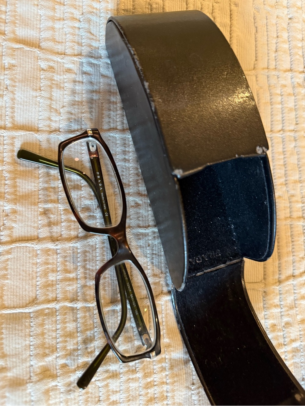 Prada Brown Rectangular Women's Eyeglasses